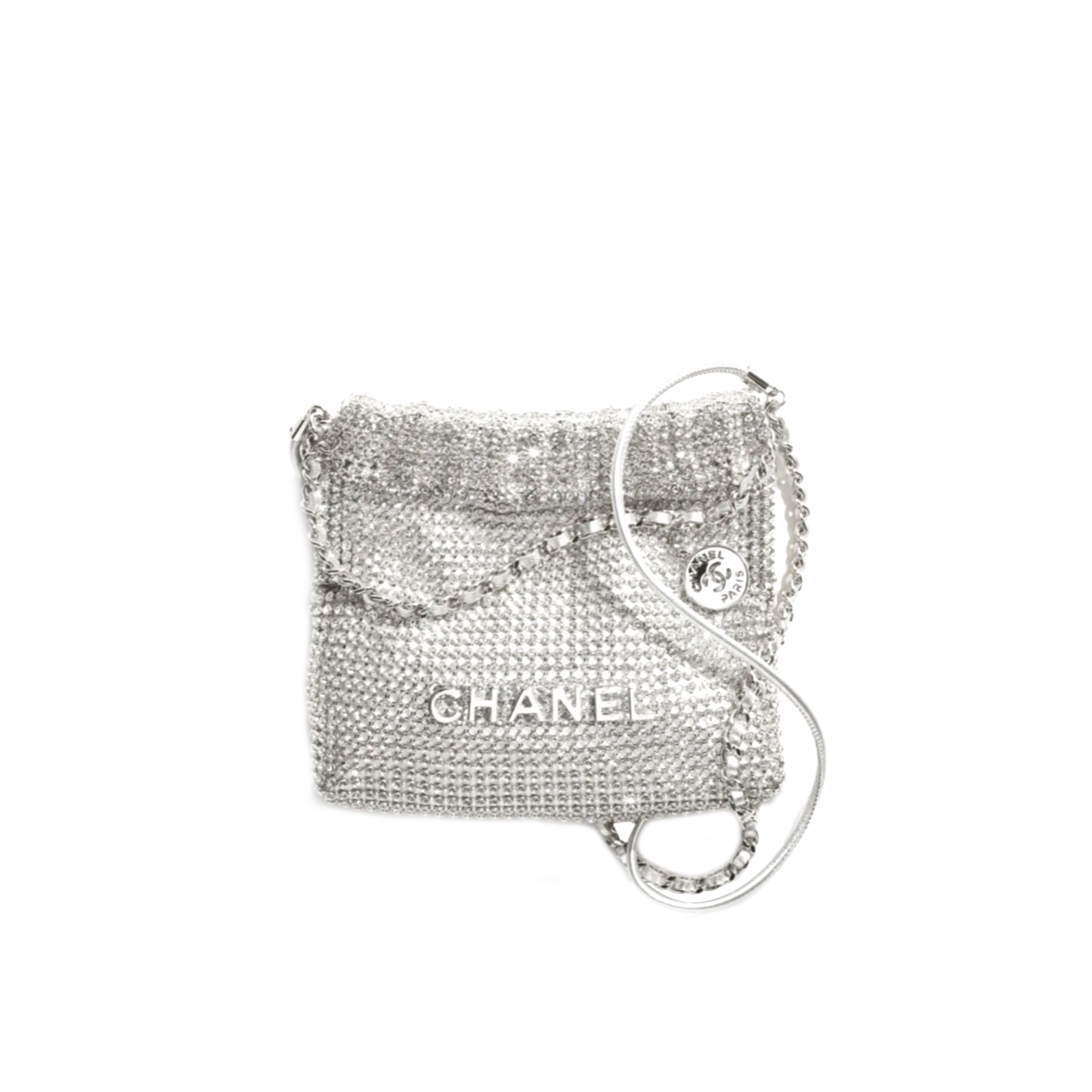 Ch*el master evening bga strass,silver-tone metal silver as4894 (17*15*4cm)